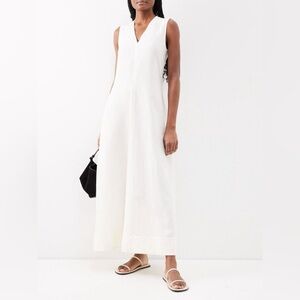 Toteme V-Neck Slubbed Poplin Dress